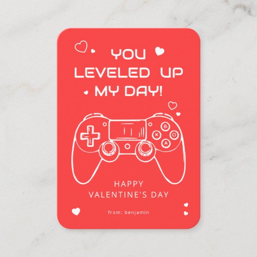 You Leveled Up My Day Gamer Valentine Mitteilungskarte (Vorderseite)