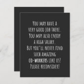 you’ll never find such amazing co-workers like us! dankeskarte (Vorne/Hinten)