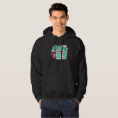 You Lost Me I Don't Like Cats Graphic Patchwork Hoodie (Vorne ganz)