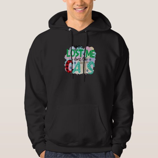 You Lost Me I Don't Like Cats Graphic Patchwork Hoodie (Vorderseite)
