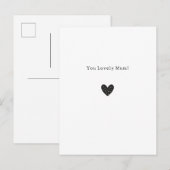 You Lovely Mum Quote Black Heart Card Postkarte (Vorne/Hinten)