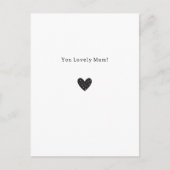 You Lovely Mum Quote Black Heart Card Postkarte (Vorderseite)