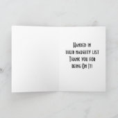 "YOU" MACHTE DIE NAUGHTY LIST=DANKE! DANKESKARTE (Innenseite)