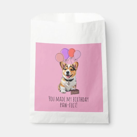 'You Made My Birthday Paw-fect' Playful Fun Geschenktütchen (Vorderseite)