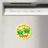 You Make Me Hoppy Cute Fun Romantic Frogs in Love Magnet (In Situ (Geschirrspüler))