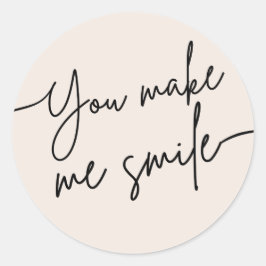 „You Make Me Smile“ Süßer Motivationsaufkleber Runder Aufkleber