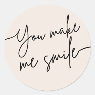 „You Make Me Smile“ Süßer Motivationsaufkleber Runder Aufkleber
