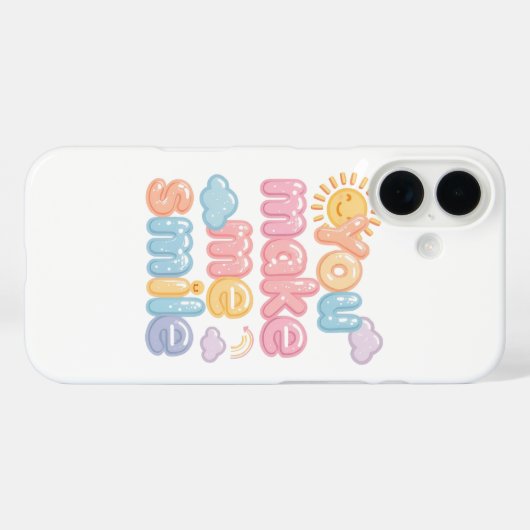 "You Make Me Smile" with Sun and Clouds Case-Mate iPhone Hülle (Rückseite (Horizontal))