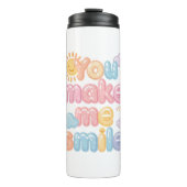 "You Make Me Smile" with Sun and Clouds Thermosbecher (Vorderseite)