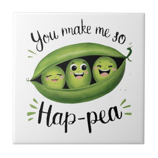 You Make Me So Hap-pea Fliese (Vorderseite)
