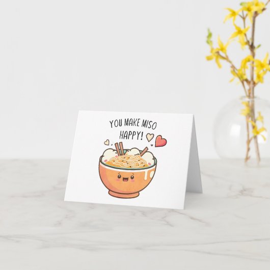 "You Make Miso Happy" Kawaii Soup Bowl Karte (Gelbe Blume)