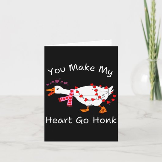 You Make My Heart Go Honk Coquette Valentine Goose Karte (Vorderseite)