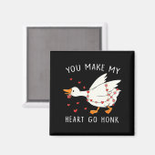 You Make My Heart Go Honk Funny Goose Valentine Magnet (Vorderseite/Rückseite)