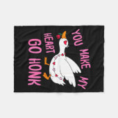 You Make My Heart Go Honk Funny Goose Valentine Sa Fleecedecke (Vorderseite (Horizontal))