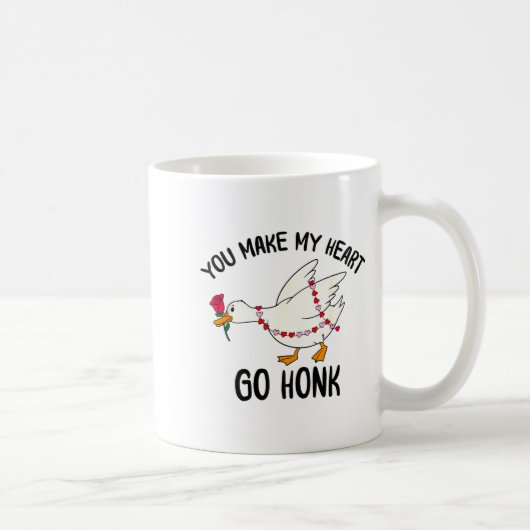 You Make My Heart Go Honk Funny Goose Valentine Sa Kaffeetasse (Rechts)