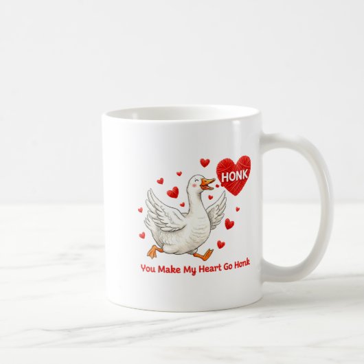 You Make My Heart Go Honk Funny Goose Valentine Sa Kaffeetasse (Rechts)