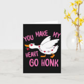 You Make My Heart Go Honk Funny Goose Valentine Sa Karte (Gelbe Blume)