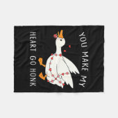 You Make My Heart Go Honk Goose Valentine's Day  Fleecedecke (Vorderseite (Horizontal))