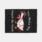 You Make My Heart Go Honk Valentine Goose Heart Si Fleecedecke (Vorderseite (Horizontal))