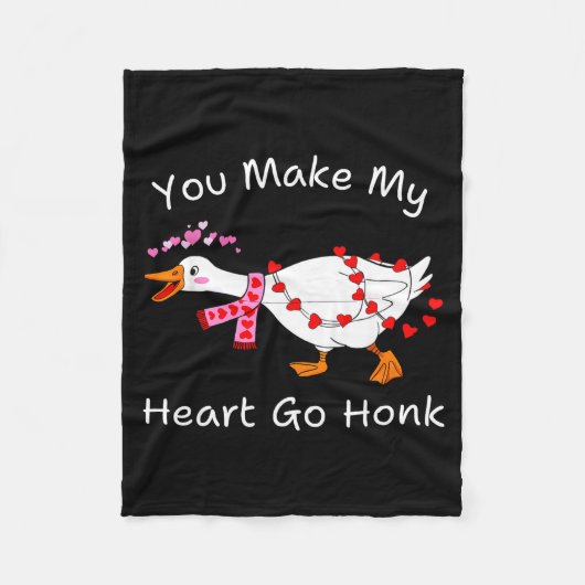 You Make My Heart Go Honk Valentine Goose Heart Si Fleecedecke (Vorderseite)