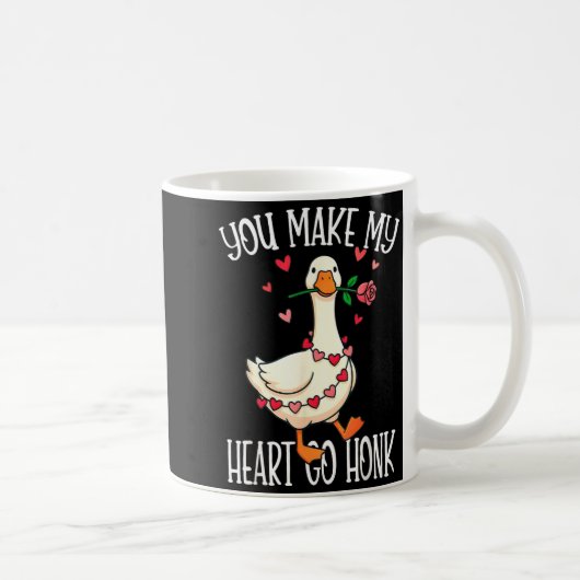 You Make My Heart Go Honk Valentine Goose Kaffeetasse (Rechts)