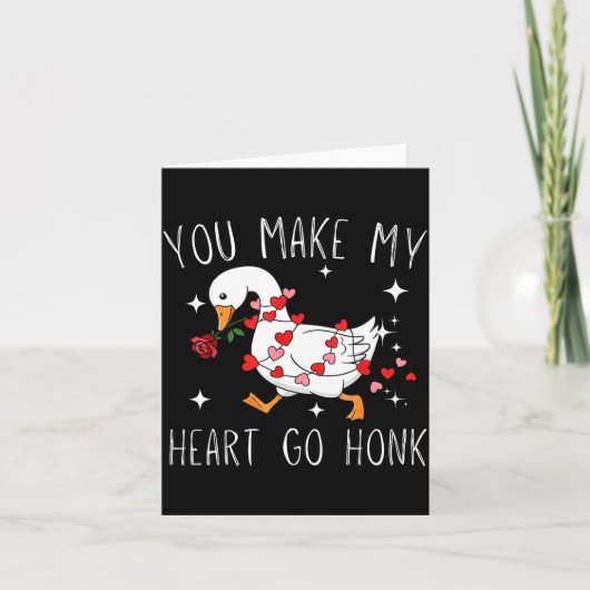 You Make My Heart Go Honk Valentine Goose Karte (Vorderseite)