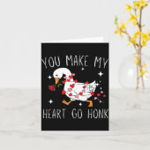 You Make My Heart Go Honk Valentine Goose Karte (Gelbe Blume)
