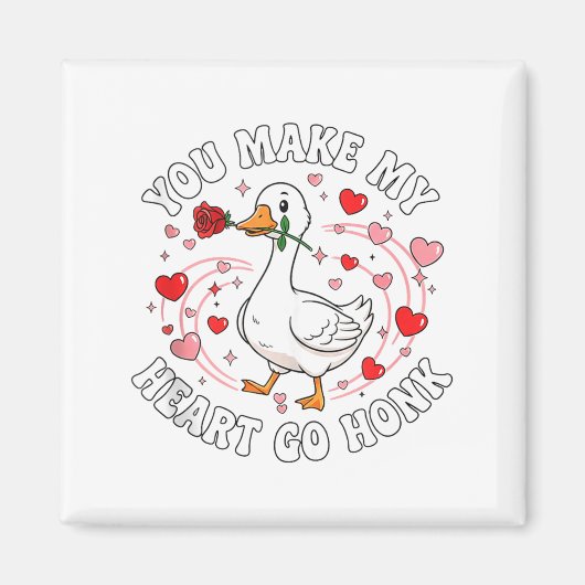 You Make My Heart Go Honk Valentine Goose Love Cou Magnet (Vorne)