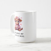 You Make My Heart Go Moo Funny Valentines Day Kaffeetasse (Vorderseite Links)