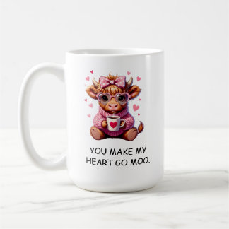 You Make My Heart Go Moo Funny Valentines  Day Kaffeetasse