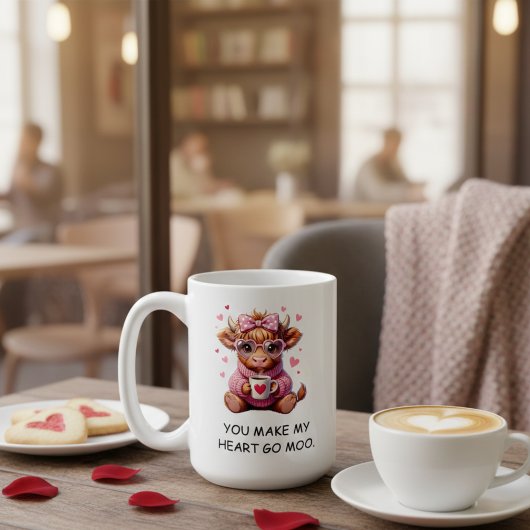 You Make My Heart Go Moo Funny Valentines Day Kaffeetasse