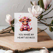 You Make My Heart Go Moo Funny Valentines Day Karte