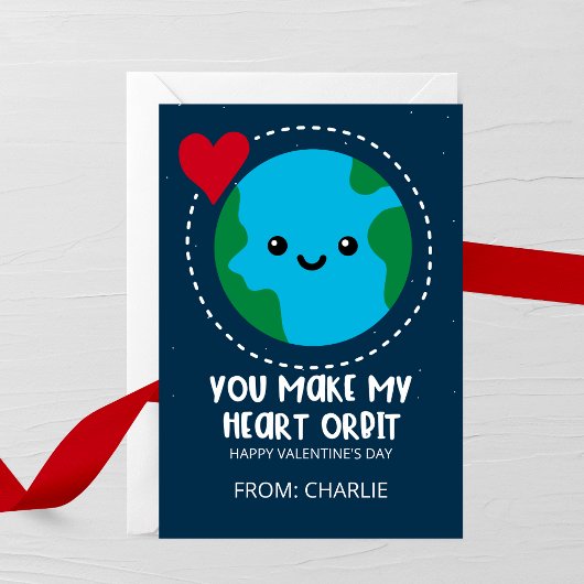 You Make My Heart Orbit Valentine's Day Card Mitteilungskarte