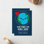 You Make My Heart Orbit Valentine's Day Card Mitteilungskarte (Vorderseite/Rückseite Beispiel)