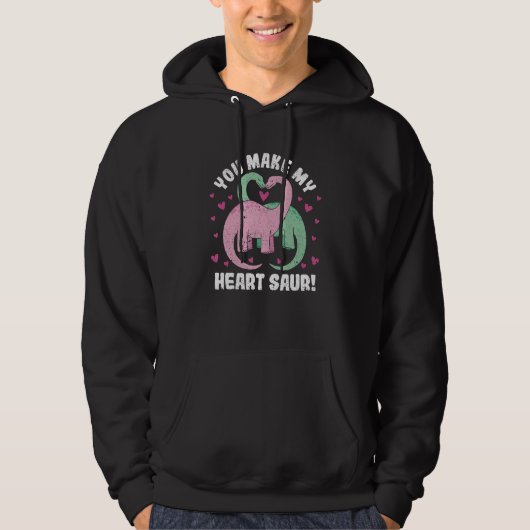 You Make My Heart Saur Cute Dinosaur Valentine's D Hoodie (Vorderseite)