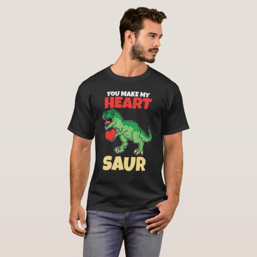You Make My Heart Saur Valentines Day   Dinosaur R T-Shirt (Vorne ganz)