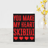 You Make My Heart Skibidi Funny Valentine Day Kids Karte (Gelbe Blume)