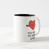 "YOU MAKE MY HEART SMILE" Cute Graphic Mug Zweifarbige Tasse (VorderseiteRechts)