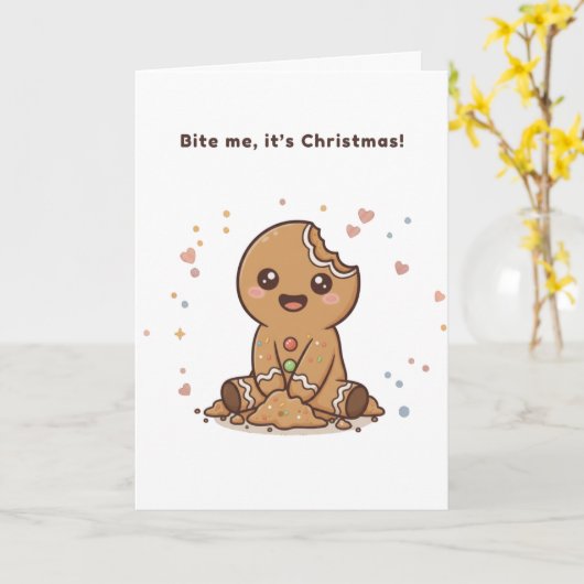 You Make My Holidays Puchi Gingerbread Card Karte (Gelbe Blume)