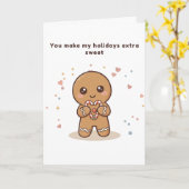 You Make My Holidays Puchi Gingerbread Card Karte (Gelbe Blume)