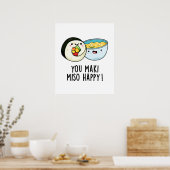 You Maki Miso Happy Funny japanischen Food Puff Poster (Küche)