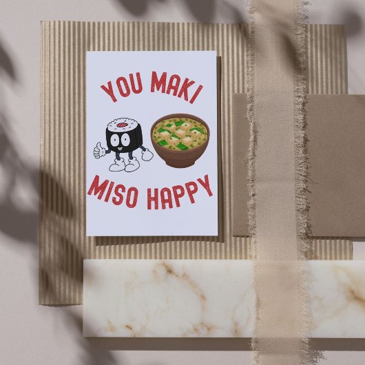 You Maki Miso Happy - Funny Sushi Pun Karte