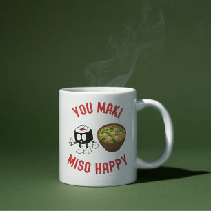 You Maki Miso Happy - Niedlicher Sushi & Miso Soup Kaffeetasse