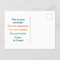 You Matter Anonymous "Secret Sender" Postcard