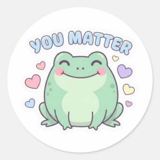 You Matter Frog Sticker Cute Frog With Hearts Posi (Vorderseite)