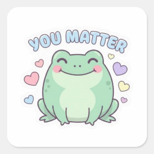 You Matter Frog Sticker Cute Frog With Hearts Posi (Vorderseite)