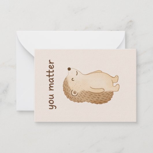 You Matter Hedgehog Encouragement Note Card Mitteilungskarte (Vorderseite)