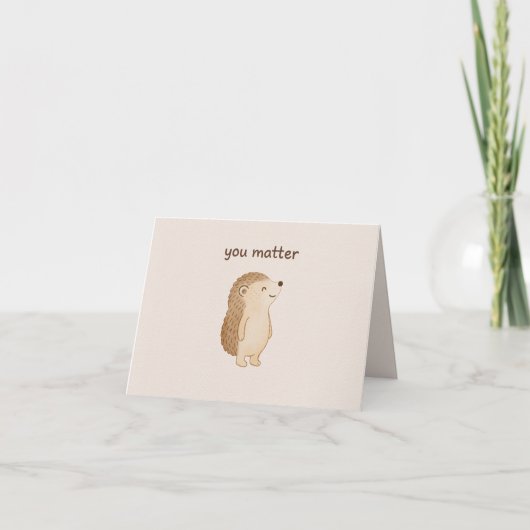 You Matter Hedgehog Folded Thank You Card Dankeskarte (Vorderseite)