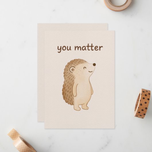 You Matter Hedgehog Note Cards Mitteilungskarte (Vorderseite/Rückseite Beispiel)