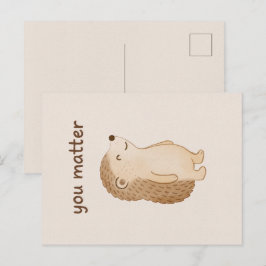 You Matter Hedgehog Postcard Feiertagspostkarte